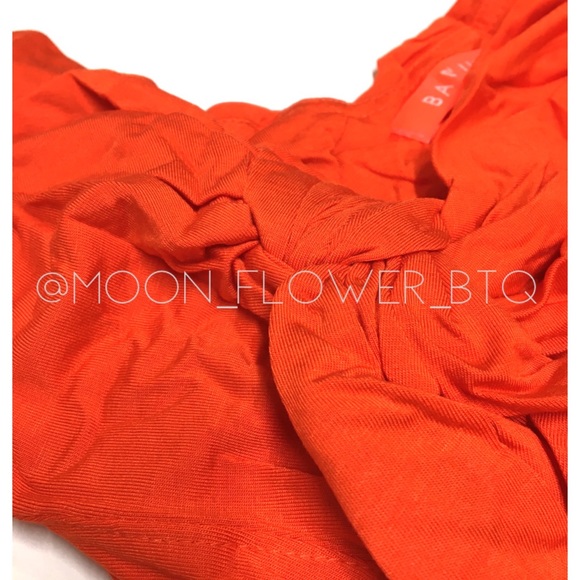 Orange Ruched Jersey Bodycon Mini Dress – Sleeveless Summer Style - Picture 6 of 11